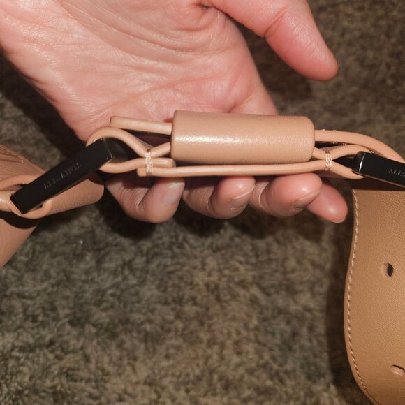 All Saints Colette Leather Crossbody Bag Elasto/Mauve Pink - Picture 8 of 11